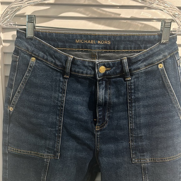 NWOT Michael Kors Boot Leg Jeans with Rectangular Front Pockets and Front Seam. - Picture 2 of 6
